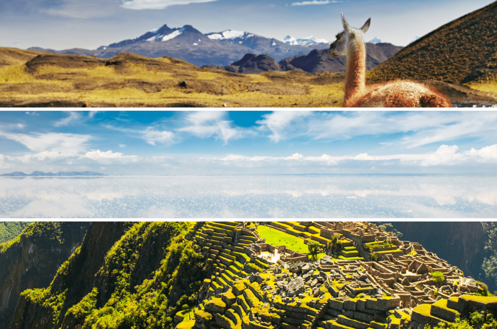 Un itinerario straordinario tra Cile, Bolivia e Perù, attraversando deserti, lagune andine, il Salar de Uyuni, il Lago Titicaca, Machu Picchu e Cusco.